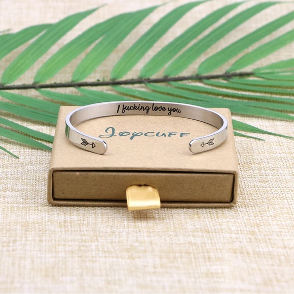 🎁NWT! Joycuff I Fu**ing Love You Stainless Steel Hidden Message Bracelet - Picture 3 of 11